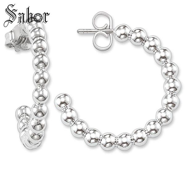 

charm creole hinged hoop earrings dots 2021 fashion jewelry classic round 925 sterling silver gift for women, Golden