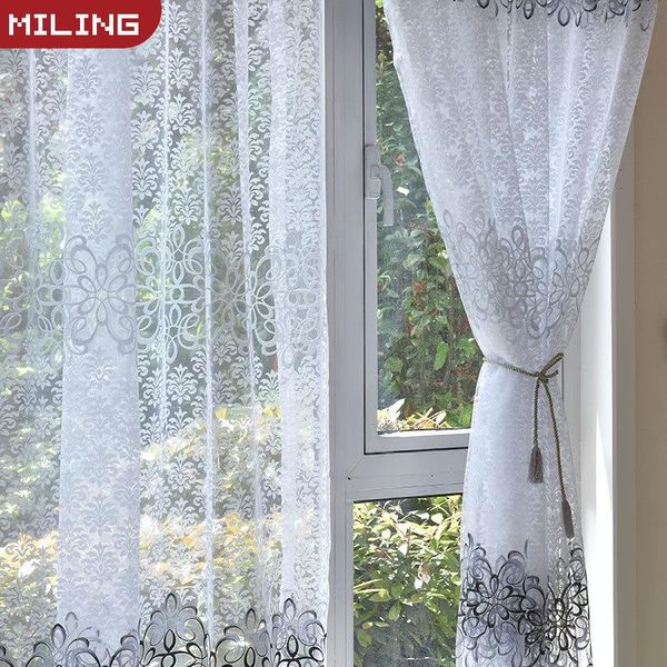 

european style embroidered tulle curtains for living room modern bedroom balcony kitchen transparent yarn morden tulle curtains