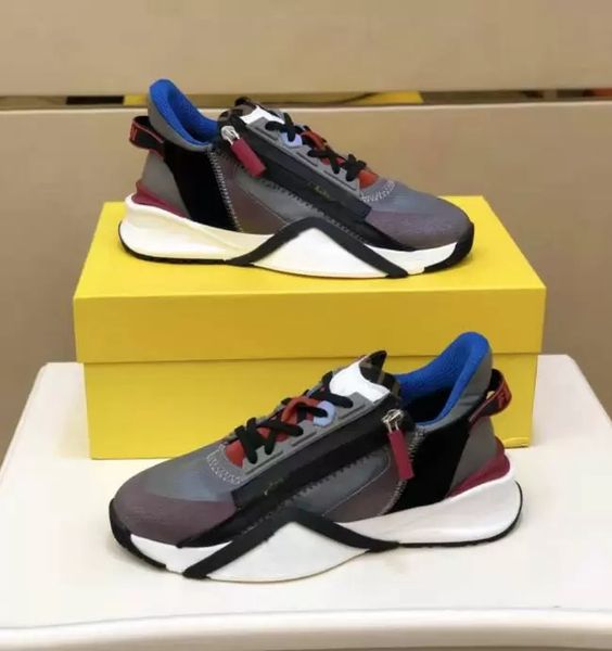 

luxury men flow sneakers shoes nylon suede casual women couple sports mesh lightweight zipper rubber runner sole tech fabrics outdoor traine, Black