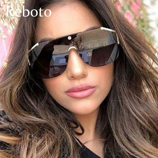 

sunglasses 2021 pilot oversized women fashion mirror shades glasses big frame retro oculos1, White;black
