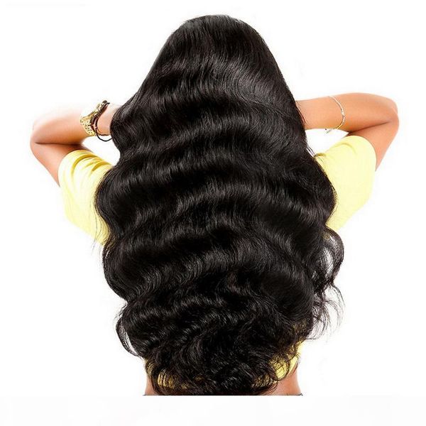 

предварительно сорвал 360 lace wig фронтальная бразильский объемная волна remy человеческих волос парик фронта шнурка естественного волосяно, Black