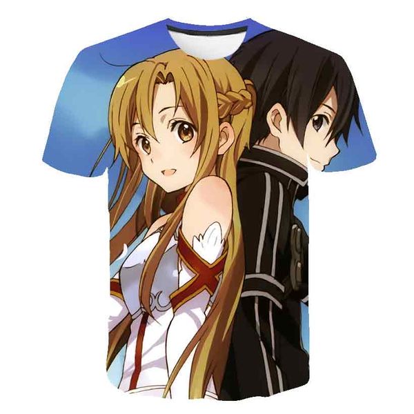 

3d anime sword art online sao print summer japanese manga 3d print shirts graphic horror plus size men clothing