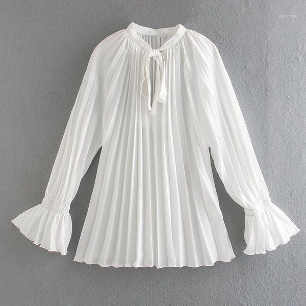 

malina fashion bow blouses women elegant loose solid white fold shirts women casual butterfly sleeve ladies1