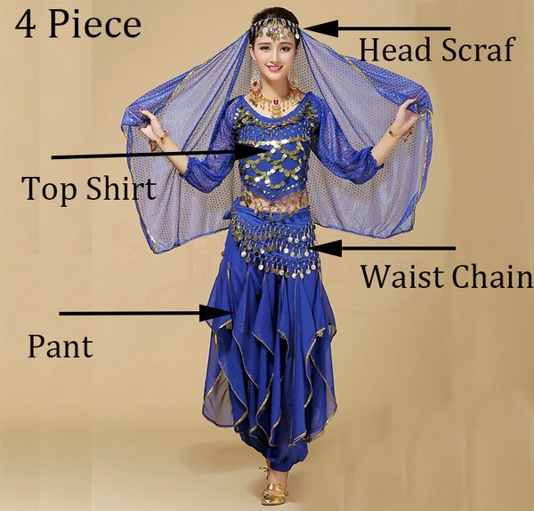 

new 4pcs/set belly dance costume for womens belly dancing costume sets tribal bollywood costume indian dress bellydance dress, Black;red