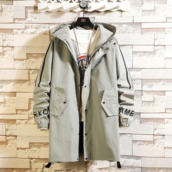 

2020 autumn & winter new arrival long windbreaker plus size thin jacket coat letters printed casual jacket, Black;brown