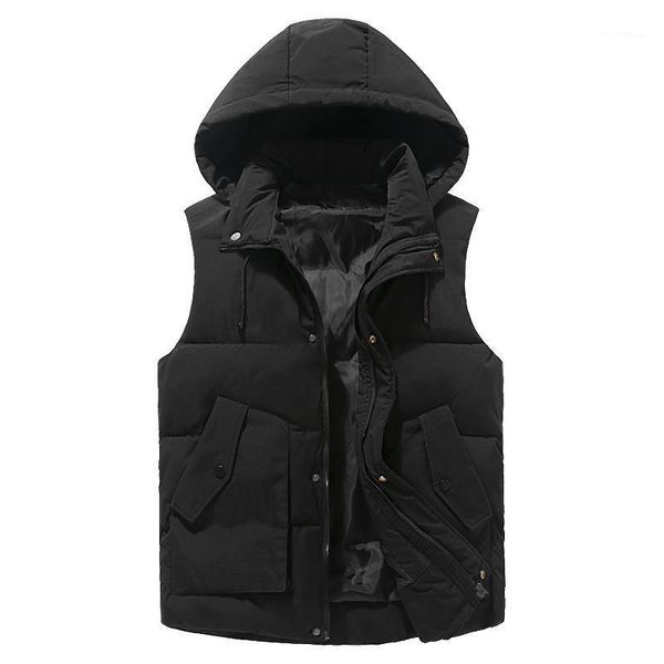 

new mens jackets sleeveless vest winter men's warm cotton vest homme casual thicken waistcoat casual coats 5xl clothing1, Black;white