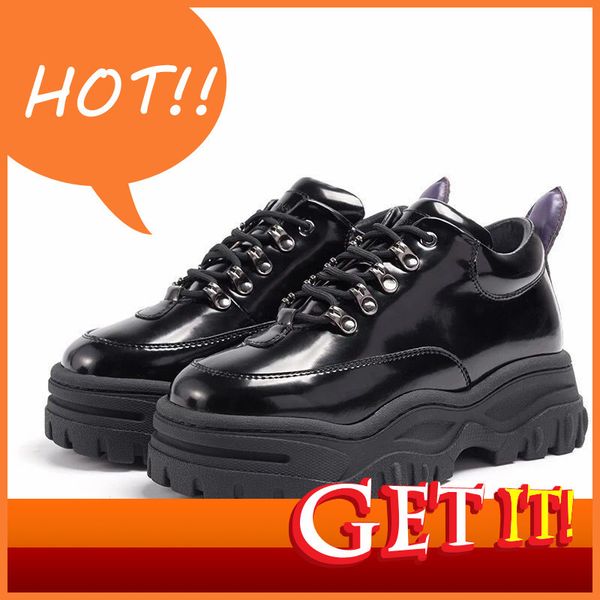 

black new leather women shoe-lifts trepaddy trepads occasional platform ladies shoe-lists alpercate woman flats formators s5o5