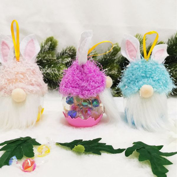 

2021 easter new arrival kids no face doll rabbit pendant gifts plastic children cute candy box christmas easter decoration supplies gg12204