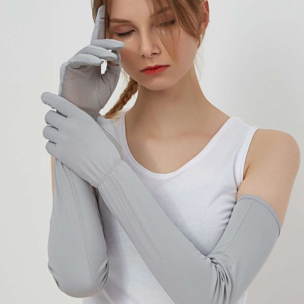 

thin summer 2020 sun proof women' touch screen gloves, Blue;gray