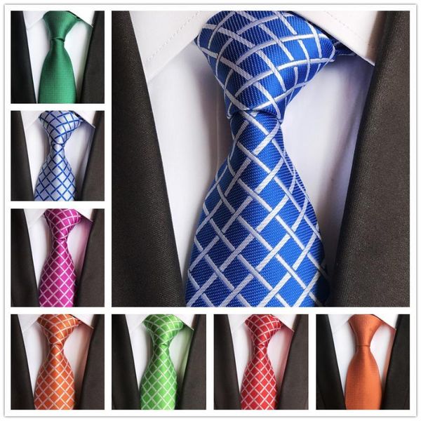 

17 colors designer geometric grids necktie 8cm men formal ties gravatas wholesale, Black;gray