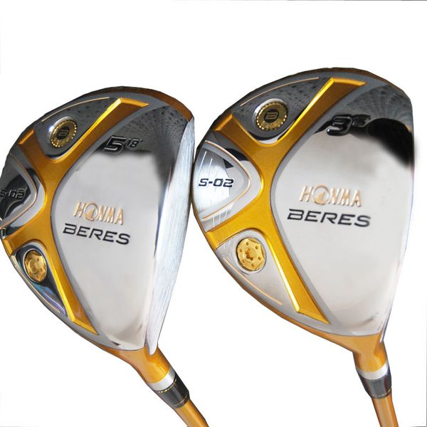 

new men golf clubs honma s 02 golf wood 3/5 loft fairway wood r or s graphite shaft and headcover ing