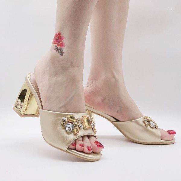 

dress shoes 2021 arrivals wholesale women jewelry diamond high slippers summer party heeled lady1, Black