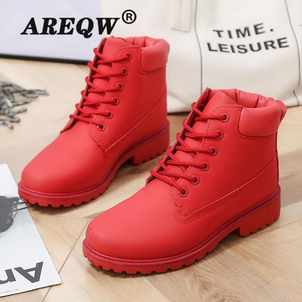 

areqw single boots women's leather boots women's flat-bottomed large size short all-match non-slip shoes, Black