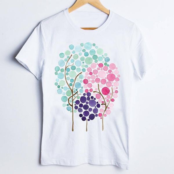 

женщины tees print графический мультфильм акварель летняя осень сладкие дамы одежда леди топы одежда женская футболка футболка футболка, White