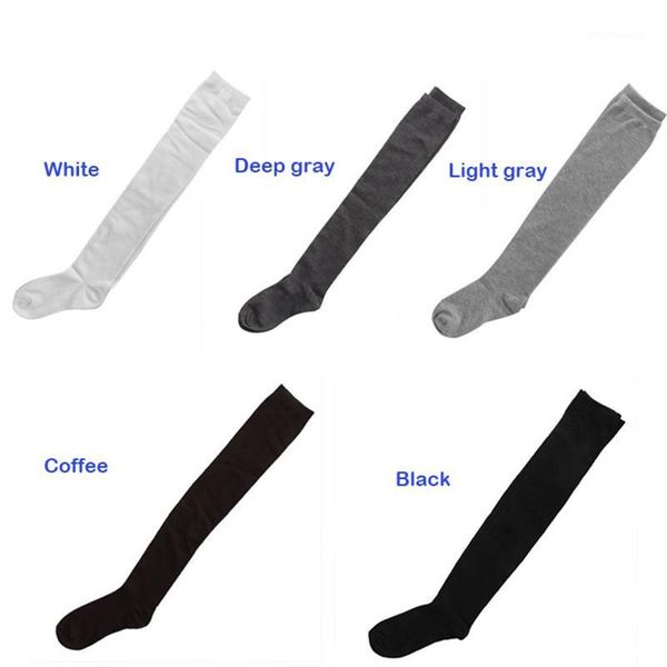 

socks & hosiery 1pair 5 colors long cotton stockings women girl lady thigh high over the knee socks1, Black;white
