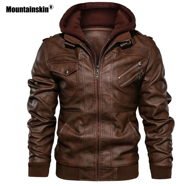 

mountainskin new men's jackets autumn casual motorcycle pu jacket biker leather coats brand clothing eu size sa722 c1103, Black;brown