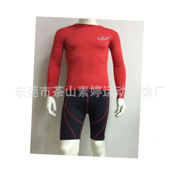 

compression htpro sports tights set stretch fit men's running training quick dry t-shirt, Gray
