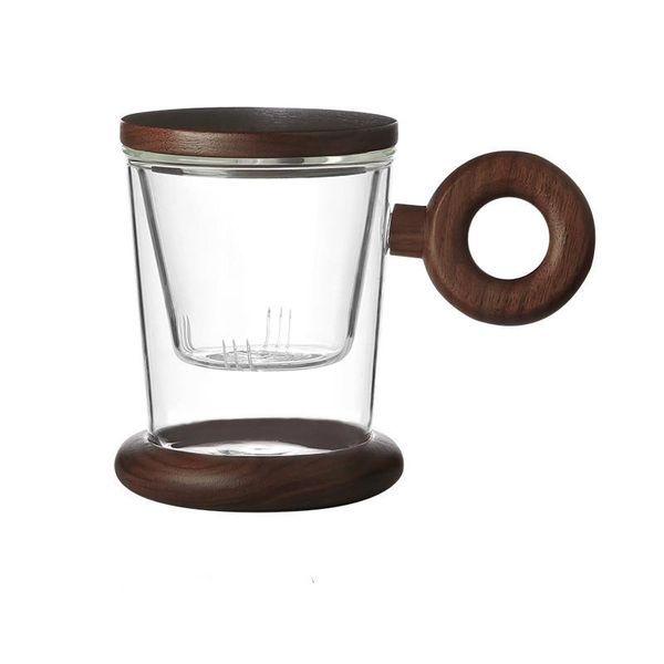 

стекло мода классический чай боросиликатного фильтр управление ручка чашки главная деревянные жаропрочной высокий питьевой bbypka soif