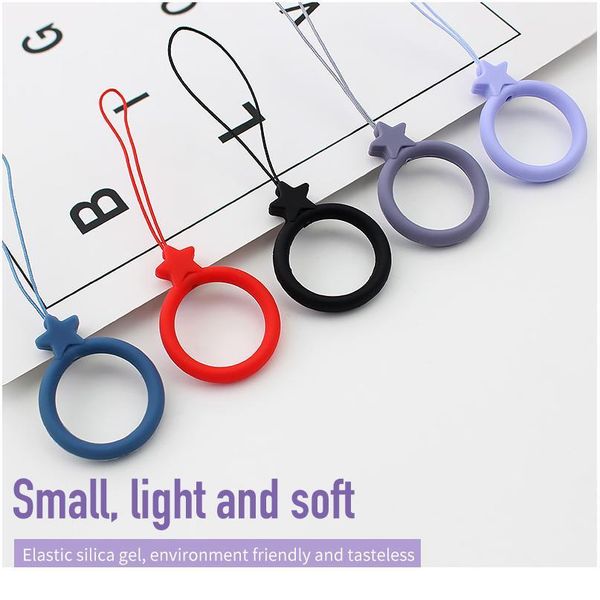 

universal sile lanyard for keys phones strap keycord lanyards finger rings mobile phone accessories star hang rope qylnbk