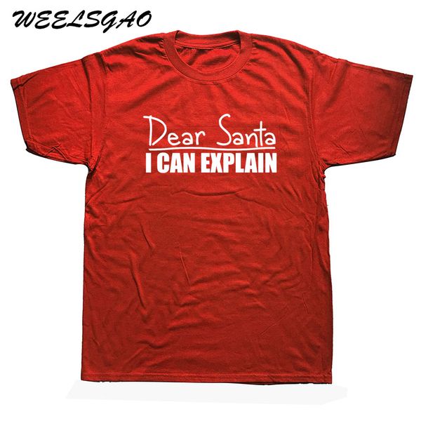 

sport new dear santa i can explain gift christmas funny xmas gift humor t shirt