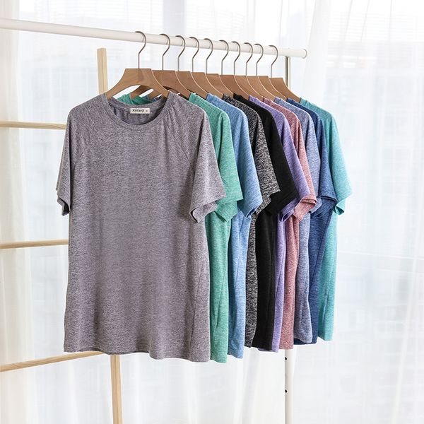 

s-2xl summer quick drying men t-shirt casual o neck fitness workout tee mens clothing plus size m30171, Black;white