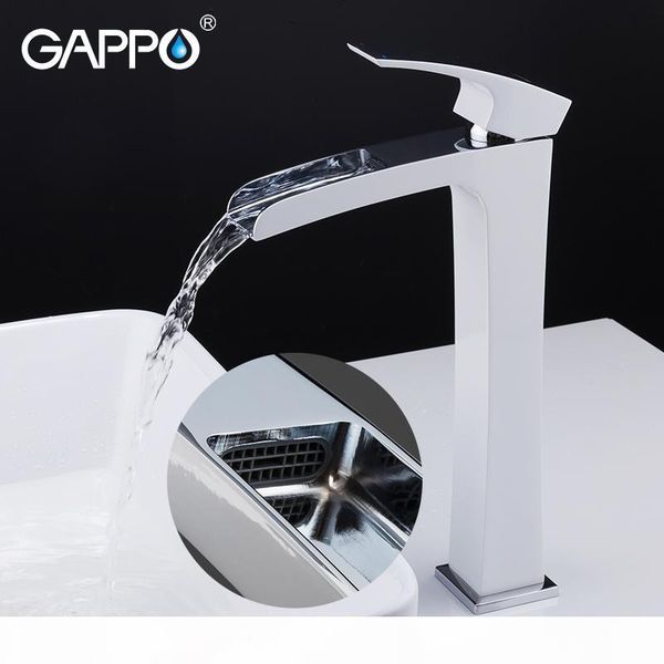 

gappo basin faucets waterfall tall basin faucet bathroom sink taps mixer white cold and water tap torneira