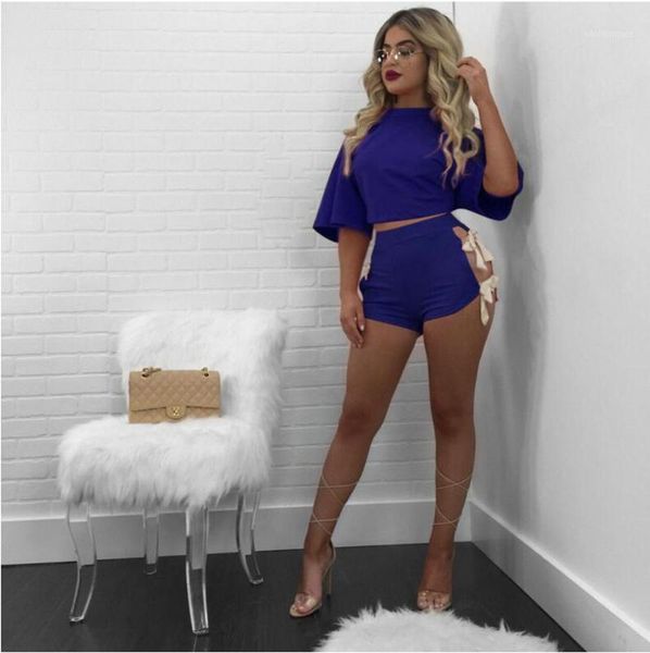 

fashion tracksuit women cotton bow tie open back crop cami with shorts set summer round neck women suits beach two piece set1, White