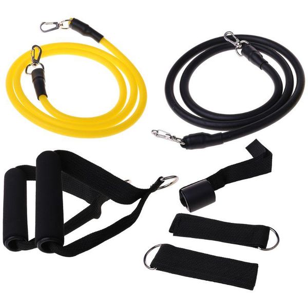 

8pcs resistance band set 2 stackable exercise bands (10lb,30lb) with ankle strap