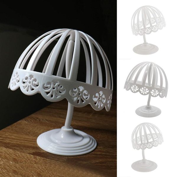 

новый 1pc ajustable парик подставки пластиковые hat дисплей парик головки держатели 18x36cm манекен, White