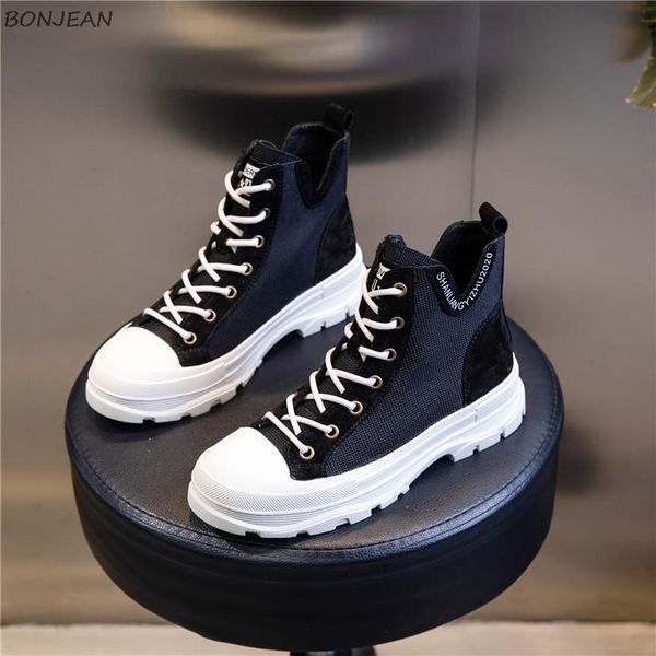 

winter new genuine leather women ankle boots fashion thick bottom round toe lace up ladies shoes wedges women ankle boots, Black