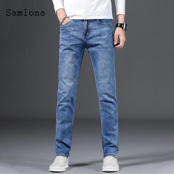 

men jeans skinny demin pants trend 2020 spring autumn stretch pants streetwear male straight demin trousers korean slim pantalon, Blue