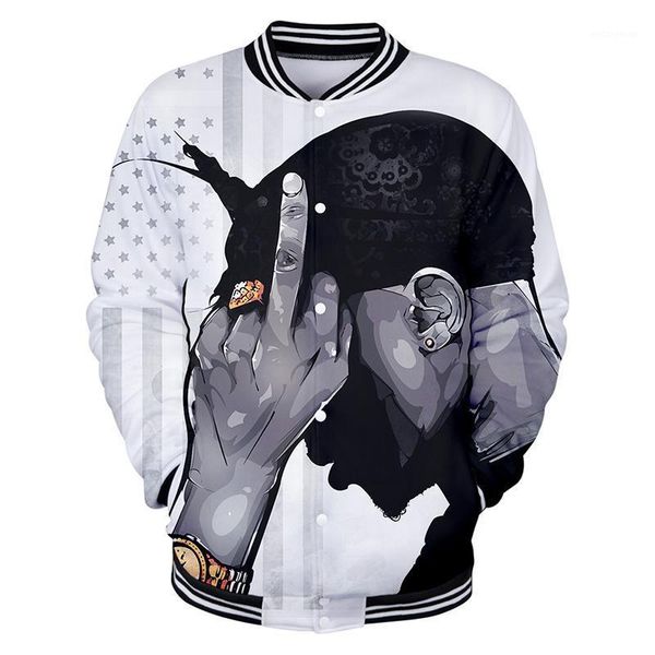 

3d baseball jacket fashion rapper hip hop 2pac print men women hoodie sweatshirt casual long sleeve 3d hoodies jackets coat 1, Black;brown