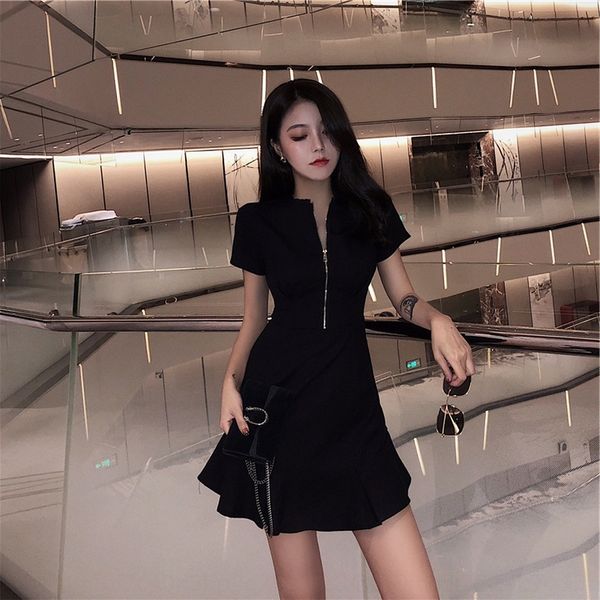 

gwvof skirt black new korean style lazy fishtail p3gcr skirt social women's small summer 2020 minimalism fishtail, Black;gray
