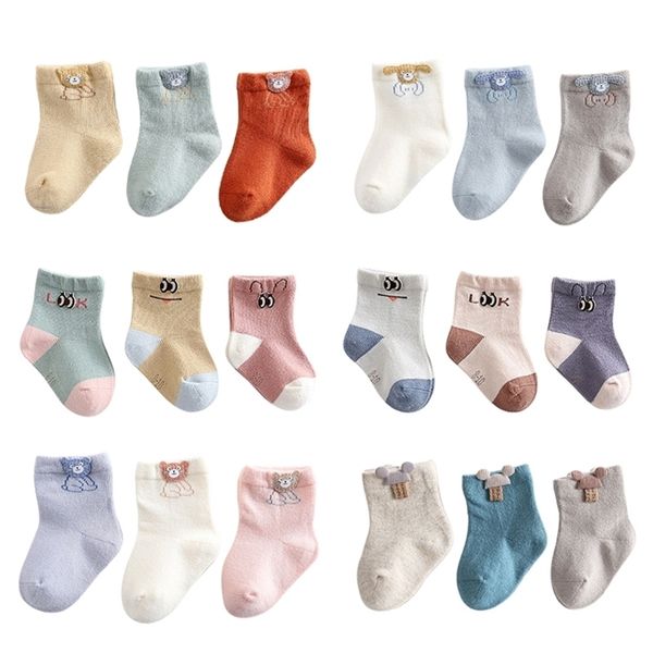 

3pairs/lot 0-2y infant toddler clothes accessories baby socks for girls cotton mesh cute newborn boy y201009, Pink;yellow
