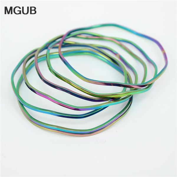 

три цвета нержавеющей стали 316l ювелирные изделия браслета женских минималистские ювелирный выдающегося bangles 7pieces / комплект, Black