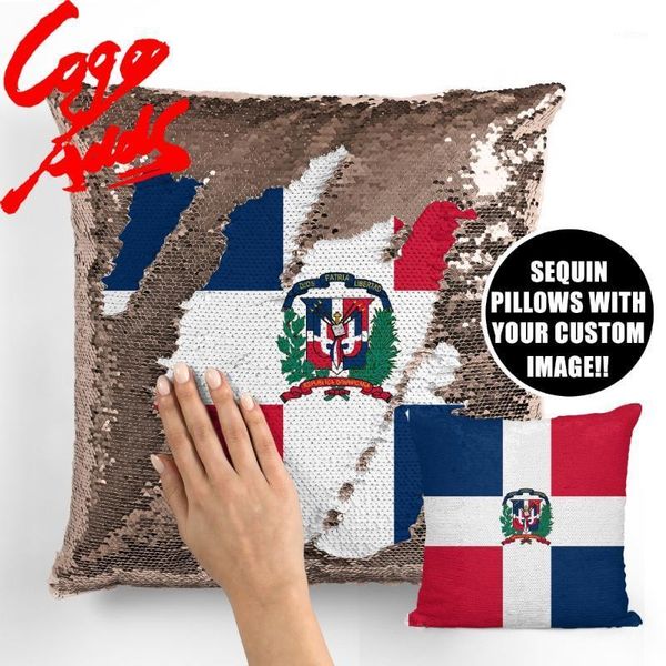 

dominican republic decorative throw pillows reversible sequin pillow case cover drop1 cushion/decorative