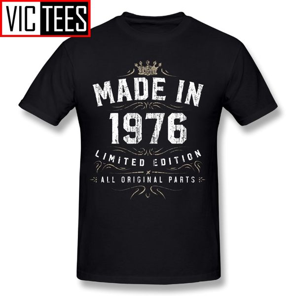 

sport men t shirt design made in 1976 - all original parts birthday 1976 limited edition t-shirt male round collar tee shirt