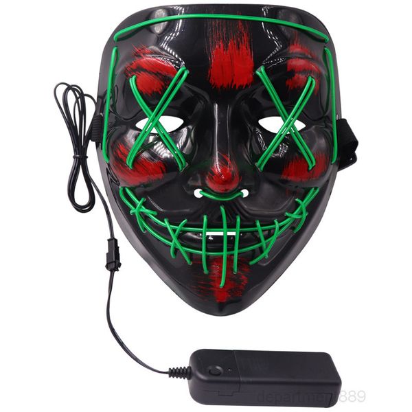 

led el wire skull ghost face scary halloween glow masquerade mask light flash glowing grimace horror party props owd1749