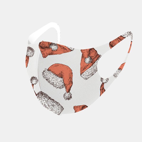 

factory2m7sface breathable 2020 mask dust-proof christmas santa fashion claus elk printing ice silk mask xmas kids facemasks