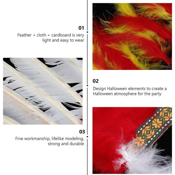 

1шт родной индийский головной убор индийский головной убор colordul перо emirates hat хэллоуин cosplay реквизит головной убор декор jllwbm f