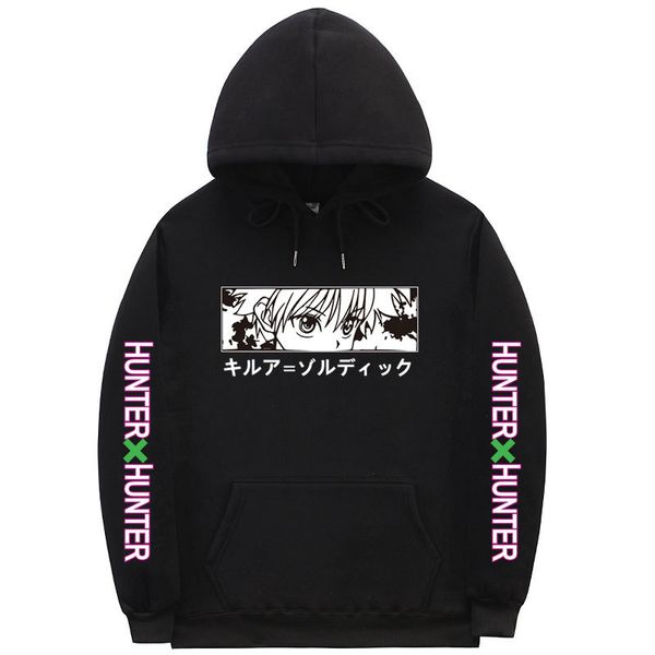 

streetwear cartoon hisoka hoodies men women hunter x hunter hoodie fashion print sweat homme black white hoodie sweatshirt coat y0121