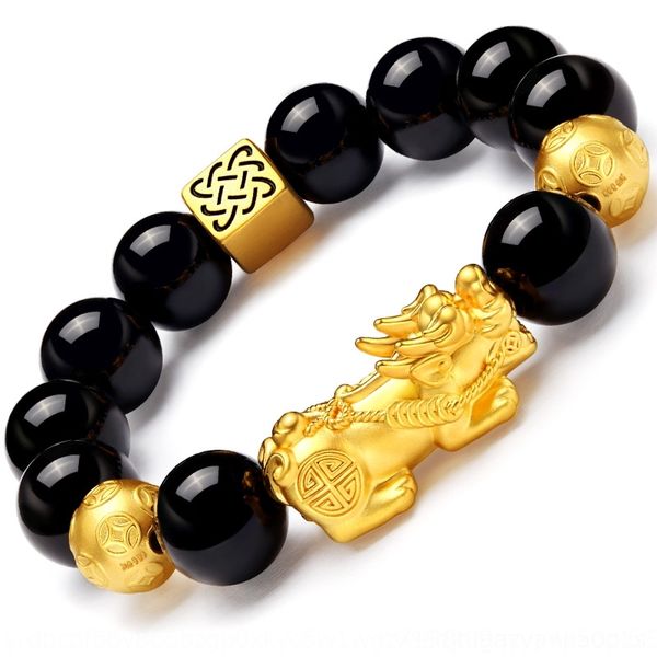 

властной браслет позолоченного obsidianbracelet obsidian струна ювелирных изделий вьетнам татуировка 0c0f6 мужских бусы obsidian позолоченно, Golden;silver