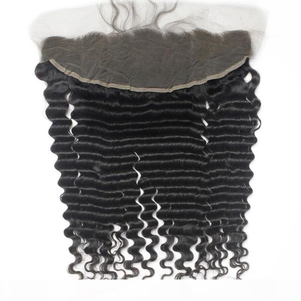 

shedding remy brazilian virgin human hair lace frontal closure mixed lengths 5pcs lot nautral black 130% deep wavy swiss lace frontals