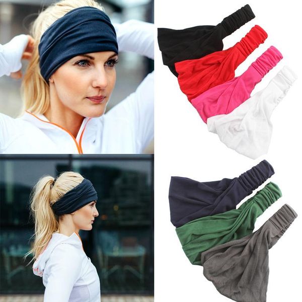 

new women wide sport yoga headband stretch hairband solid elastic hair band running turban head wrap scarf hair acc jllhdc