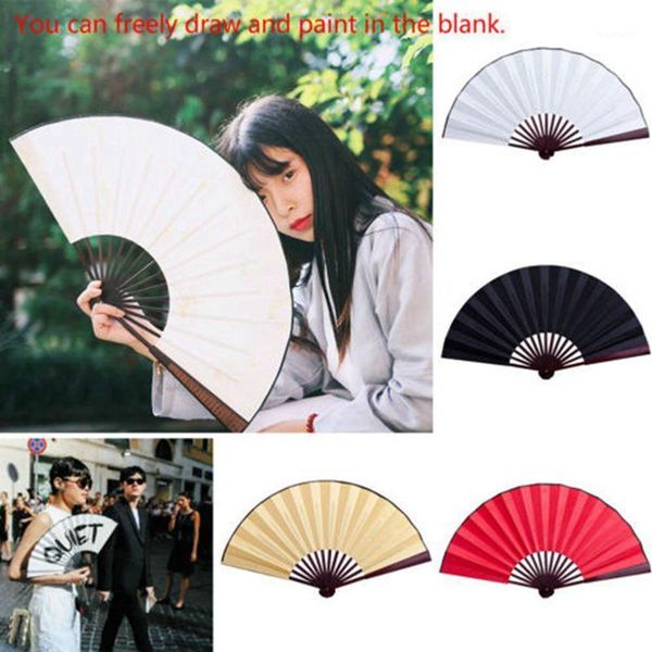 

party favor silk cloth blank chinese folding fan wooden bamboo antiquity for calligraphy painting home decoration gift czl85401