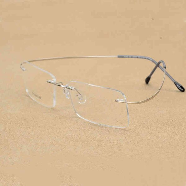 

2022 factory wholesale new rimless light fashion metal reading glasses frame men decoration women eyewear filling prescripton, White;black