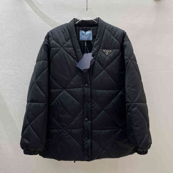 

nylon v-neck jacket cotton jacket category clothing outlet, Black