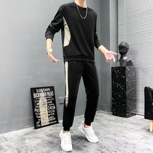 

2020 men's two-piece handsome leisure suit in autumn and spring men sets 81261, Gray