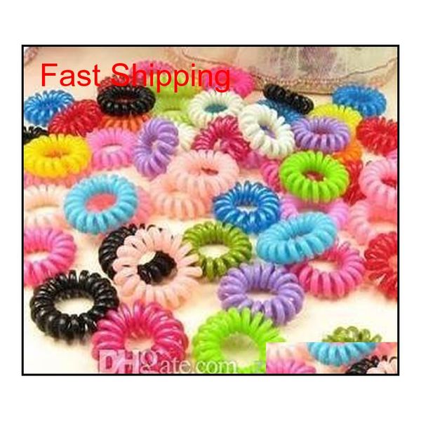 

telephone wire elastic hair bands ties rings rubber ponytail holder bracelets headbands qylfeh bdehome, Silver
