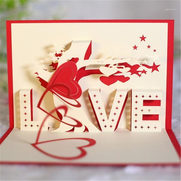 

1pcpaper laser cut greeting cards creative handmade love tree heart birthday valentine's day christmas souvenirs postcards1